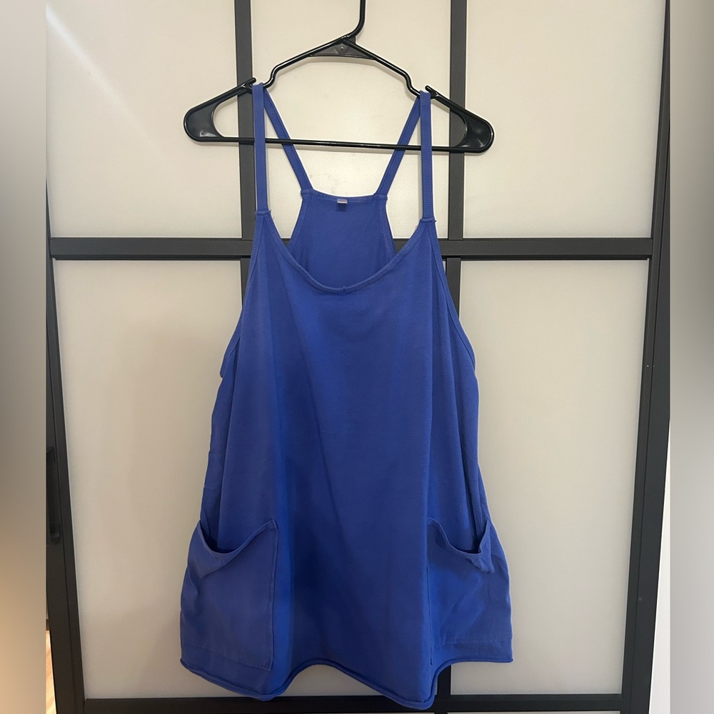 NWOT blue Free People Hotshot mini dress with built in shorts!